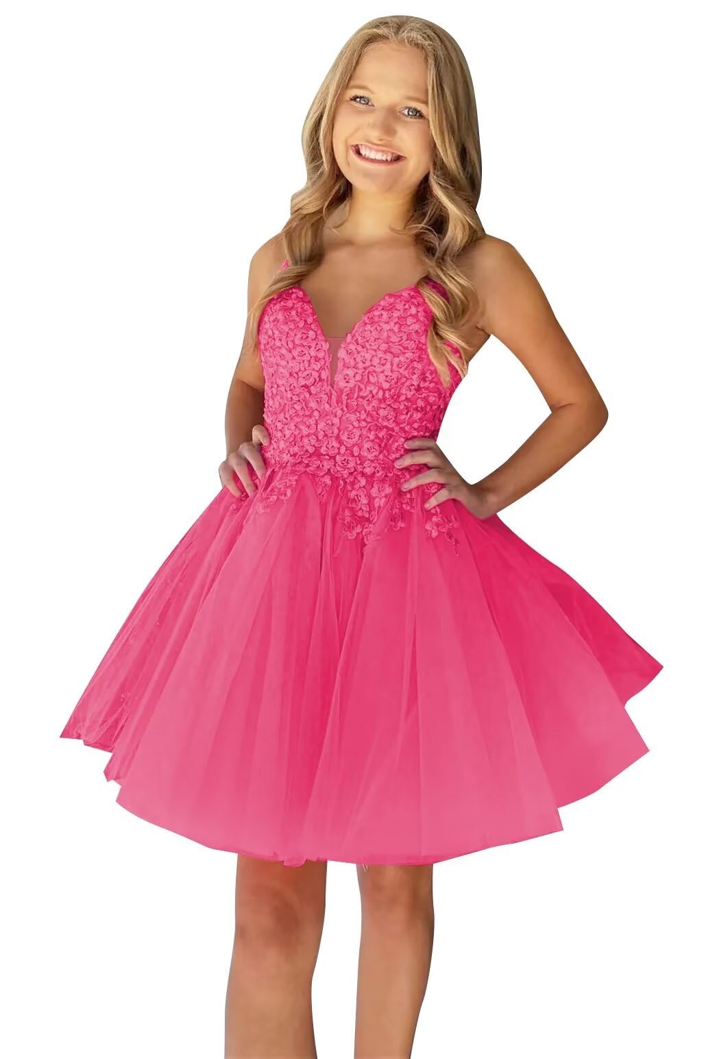 Gradient pink and orange sweetheart neckline lace mesh tulle mini skirt