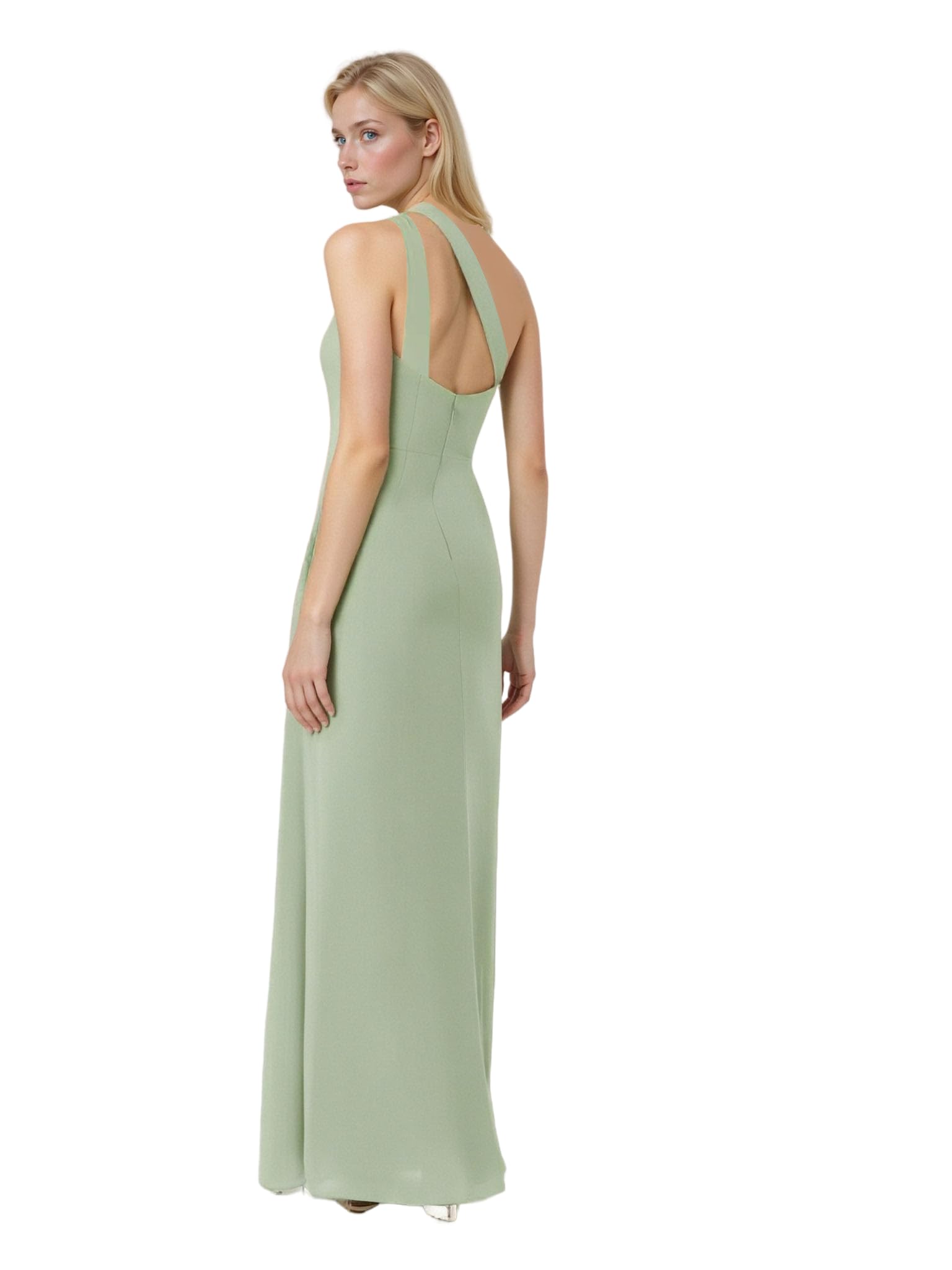 Elegant one-shoulder slit maxi dress - Image 6