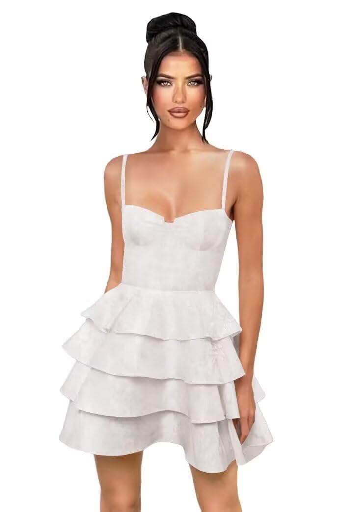 Light grey heart-shaped neck suspender cake dress